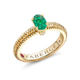 Fabergé 18ct Yellow Gold Love by Fabergé Emerald Solitaire Ring
