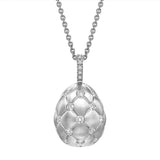 Fabergé 18ct White Gold Forever Quilted Egg Pendant