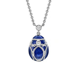 Fabergé Heritage 18ct White Gold Forever Palais Mini Egg Pendant - Royal Blue