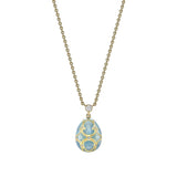 Fabergé Heritage 18ct Yellow Gold Mini Enamel Egg Pendant - Turquoise