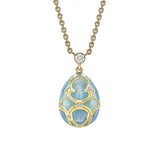 Fabergé Heritage 18ct Yellow Gold Mini Enamel Egg Pendant - Turquoise