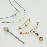 Antique Platinum Old Cut Diamond Drop Necklace with Brooch Attachment