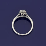 Platinum Certificated Cushion Cut Diamond Halo Shoulders Ring