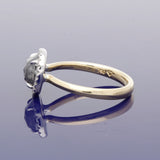 18ct Yellow Gold 1.89ct Cushion Cut Salt & Pepper Diamond & Diamond Halo Ring