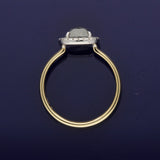 18ct Yellow Gold 1.89ct Cushion Cut Salt & Pepper Diamond & Diamond Halo Ring