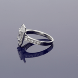 Platinum 0.83ct E VS1 Emerald Cut Certificated Diamond & Round Diamond Art Deco Style Cluster Ring