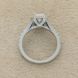 Platinum 0.71ct D SI1 Oval Cut Diamond Halo Ring with Diamond Shoulders