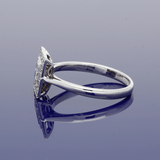 18ct White Gold 0.81ct Total Diamond Art Deco Style Square Halo Ring