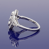 Platinum 0.77ct Total Diamond Art Deco Style Cluster Cocktail Ring