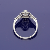 Platinum 0.77ct Total Diamond Art Deco Style Cluster Cocktail Ring