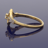 18ct Yellow Gold 0.19ct Total Diamond Art Deco Style Cluster Ring