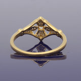 18ct Yellow Gold 0.19ct Total Diamond Art Deco Style Cluster Ring