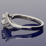 Platinum GIA 0.41ct Certified Diamond Trilogy Twist Halo Ring