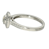 Platinum 0.66ct Total Diamond Halo Ring with Diamond Set Shoulders