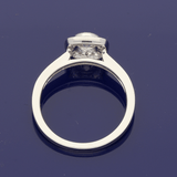 Platinum 0.66ct Total Diamond Halo Ring with Diamond Set Shoulders