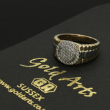 9ct Gold 0.52ct Total Diamond Pave Set Men's Two Tone Rolex Style Ring