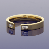 18ct Yellow Gold 0.10ct Baguette Cut Diamond Set Horseshoe Shaped Wedding Band