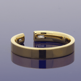 18ct Yellow Gold 0.10ct Baguette Cut Diamond Set Horseshoe Shaped Wedding Band