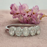 18ct White Gold 1.00ct Oval Diamond 5-Stone Ring
