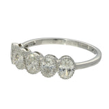 18ct White Gold 1.00ct Oval Diamond 5-Stone Ring