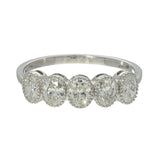18ct White Gold 1.00ct Oval Diamond 5-Stone Ring