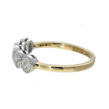 18ct Yellow Gold 0.47ct Total Oval Cut Diamond Rubover Set 5 Stone Ring
