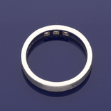 18ct White Gold 0.21ct Princess Cut Diamond Roman Set 3.2mm Wedding Ring