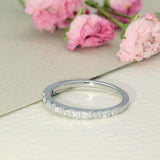 18ct White Gold 0.40ct Princess Cut Diamond Slim Half Eternity Ring
