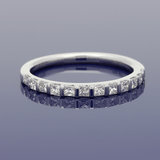 18ct White Gold 0.40ct Princess Cut Diamond Slim Half Eternity Ring