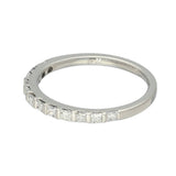 18ct White Gold 0.40ct Princess Cut Diamond Slim Half Eternity Ring
