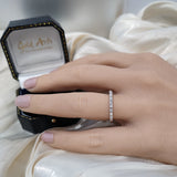 18ct White Gold 0.40ct Princess Cut Diamond Slim Half Eternity Ring