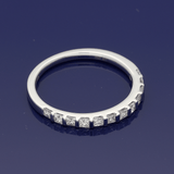18ct White Gold 0.40ct Princess Cut Diamond Slim Half Eternity Ring