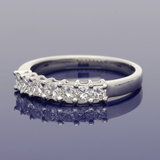 Platinum 0.76ct Princess Cut Diamond 7 Stone Ring