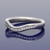18ct White Gold 0.16ct Diamond Curve Wishbone Ring