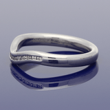 18ct White Gold 0.16ct Diamond Curve Wishbone Ring