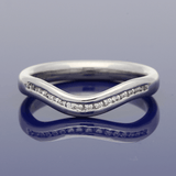 18ct White Gold 0.16ct Diamond Curve Wishbone Ring