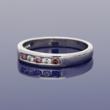 Platinum 0.06ct Natural Pink & 0.04ct White Diamond 5 Stone Ring