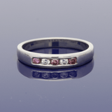 Platinum 0.06ct Natural Pink & 0.04ct White Diamond 5 Stone Ring