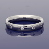 18ct White Gold 0.20ct Diamond Dot 3.2mm Wedding Ring