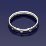 18ct White Gold 0.20ct Diamond Dot 3.2mm Wedding Ring
