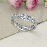 18ct White Gold 0.62ct Diamond 4mm Half Eternity Ring