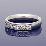 18ct White Gold 0.62ct Diamond 4mm Half Eternity Ring