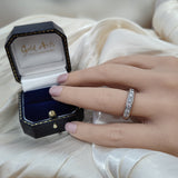 18ct White Gold 0.62ct Diamond 4mm Half Eternity Ring