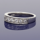 Platinum 0.54ct Diamond Graduated Milgrain Edge Half Eternity Ring