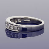 Platinum 0.54ct Diamond Graduated Milgrain Edge Half Eternity Ring