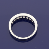 Platinum 0.54ct Diamond Graduated Milgrain Edge Half Eternity Ring