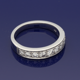 Platinum 0.54ct Diamond Graduated Milgrain Edge Half Eternity Ring