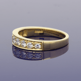 18ct Yellow Gold 0.55ct Diamond Graduated Half Eternity Ring
