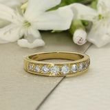 18ct Yellow Gold 0.55ct Diamond Graduated Half Eternity Ring