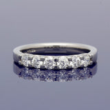 Platinum 0.66ct Diamond Claw Set 3mm 6 Stone Ring
